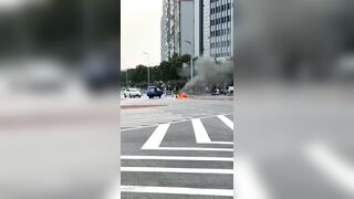 What's Up with this Maniac? Hit and Catch on Fire and Run..Literally