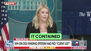 Karoline Leavitt :the DOJ and FBI have now Concluded there was no Epstein Client List