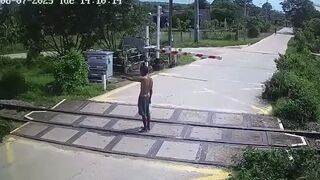 Man calls out Train before it takes Him Away Forever