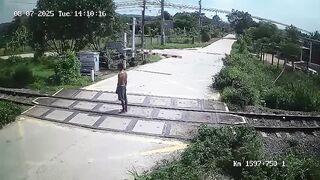 Man calls out Train before it takes Him Away Forever