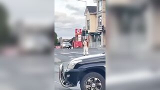 Real Men still Exist. Irish Man humiliates Man with Knife