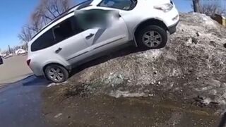 Woman Runs Over Cop and gets shot. Watch Second Angle. (multiple angles)