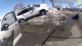 Woman Runs Over Cop and gets shot. Watch Second Angle. (multiple angles)