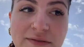 Pretty French Tourist is Stalked on the Beach by Black illegal