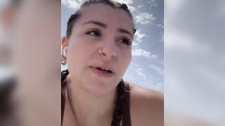 Pretty French Tourist is Stalked on the Beach by Black illegal
