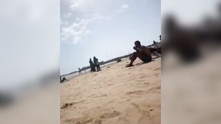 Pretty French Tourist is Stalked on the Beach by Black illegal