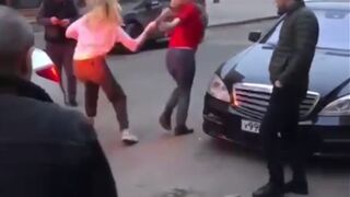 Blonde in Pink Shirt delivers Butt Kicking to her Blonde Opponent (Watch Full Fight)