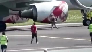 That Plane won't be Flying. Man sucked into Jet Engine dies Instantly
