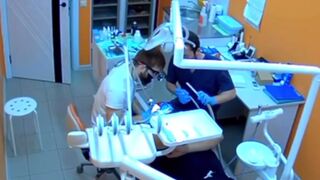 Dentist instrument Explodes in Patient's Mouth (Slow Motion added)