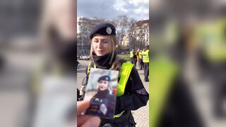 Photographer makes female officers smile with his photos of them