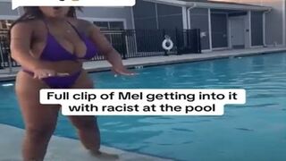 Nasty Karen Pulls the Race Card When Asked to Stop Filming her Butt in front of Children Swimming.