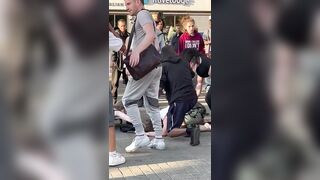 White Girl is Kicked in the Face by Guy during Manchester Fight