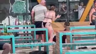 Big Bald Man goes Berzerk started a bloody fight over GF's revealing swimsuit