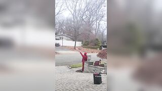 Eight month anniversary of her neighbor hating her Trump signs so woman turns it up!