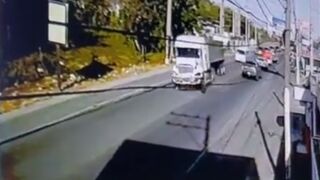 Motorcyclist loses life in Horrible Accident (Slow Motion added)