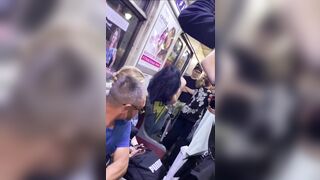 Woman Yells "Glory to Russian" on a train in Kyiv, Ukraine