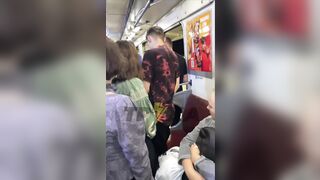 Woman Yells "Glory to Russian" on a train in Kyiv, Ukraine