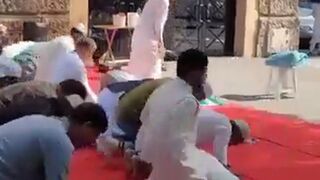 They pray to Allah just meters from Vatican City, symbol of Christianity in world. A huge provocation.