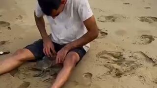 Iranian gets Instant Crab Karma