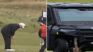Trump Spotted Playing Golf in an Armor Plated Golf Cart... Golf Force One!!!