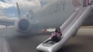 Panic: Passengers forced to Evacuate Plane onto Denver runway after landing gear issue sparked fire