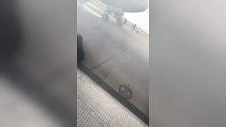 Panic: Passengers forced to Evacuate Plane onto Denver runway after landing gear issue sparked fire