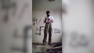 New Trend: zoomers start burning Russian flags against the backdrop of Nazi symbols