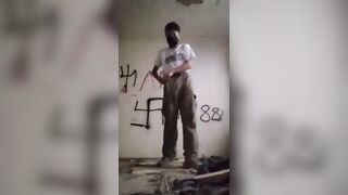 New Trend: zoomers start burning Russian flags against the backdrop of Nazi symbols
