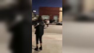 Big Woman Kicks a Man's Truck and Finds out Quick