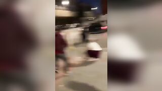 Big Woman Kicks a Man's Truck and Finds out Quick
