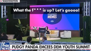 Democrats&Harris hired a swearing Panda bear for their voting Engagement Summit 2025