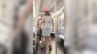 Welcome to NYC: Disturbing video captures a transgender man in a dress wielding a knife on NYC subway, threatening commuters.