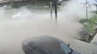 Poor kid on bicycle meets a Strange Ending