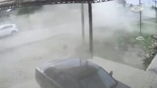 Poor kid on bicycle meets a Strange Ending