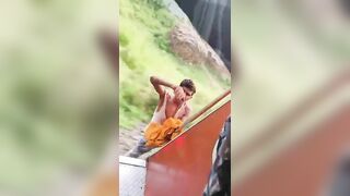 Cell Phone Thief didn't think this one through. Thief hangs from train, jumps off in dramatic video after snatching mobile