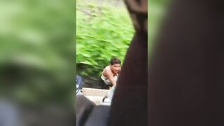 Cell Phone Thief didn't think this one through. Thief hangs from train, jumps off in dramatic video after snatching mobile