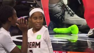 Someone threw a green dildo on the court during a WNBA game tonight.
