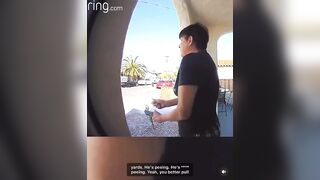 Woman calls out man for urinating on neighbor's lawn, and he attacks her