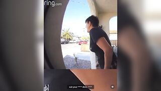 Woman calls out man for urinating on neighbor's lawn, and he attacks her