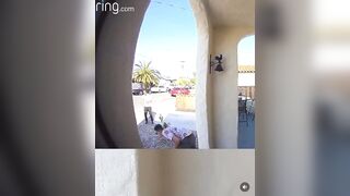 Woman calls out man for urinating on neighbor's lawn, and he attacks her