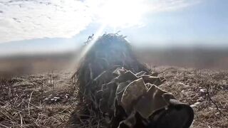 Russian sniper kills two Ukrainian soldiers with one bullet.