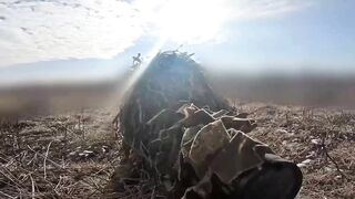 Russian sniper kills two Ukrainian soldiers with one bullet.