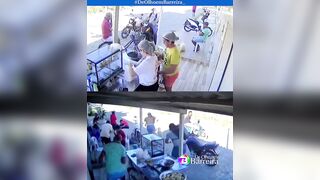 Watch the Female Employee in the Yellow Shirt (2 Angles)