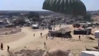 Terrible Tragedy, In Gaza, an airdrop containing humanitarian aid fell directly on a Family