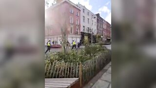 the exact moment a second generation immigrant randomly stabbed Irish police officer