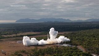 First Australian-made rocket crashes after 14 seconds of flight in a failed attempt to reach orbit