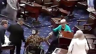 Down Goes Warren... Anti Crypto Woke Senator Elizabeth Warren Falls on Senate Floor.