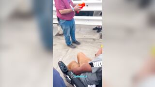 Security guard quits on the spot after dispute over helping fan in wheelchair