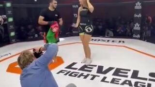 Islamic Fighter wants NOTHING to do with Female Ring Girl