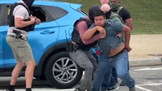 Suspected illegal alien cries & begs for help after trying to run from federal agents